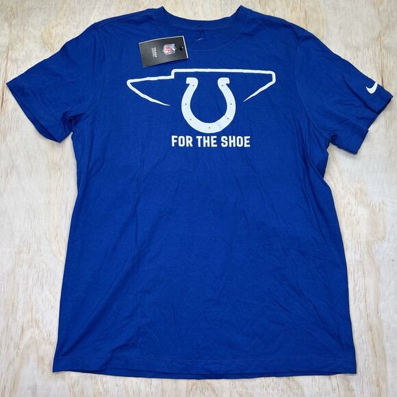 NEW Indianapolis Colts Nike Essential Local Phrase Cotton Shirt Blue LG - Picture 1 of 11